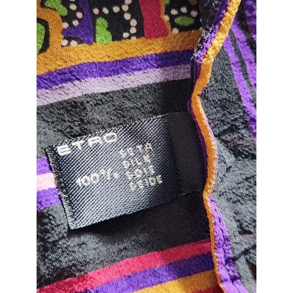 ETRO Paisley Floral Silk Kaftan Poncho Top W/ Key Holes Women's One Size Euc - Picture 6 of 8